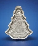 Gorham North Pole Express Santa Tree Crystal Glass Candy/nuts/treats Dish Used. Fixed Price $22.99.