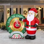 Holiday Time Santa Inflatable Animated Countdown To Christmas 7 Ft Clock Spins. Fixed Price $117.33.