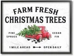 Stupell Industries Farm Fresh Christmas Trees Red Truck Holiday Word Design. Fixed Price $75.15.