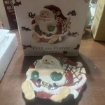 Fitz And Floyd Plaid Christmas Serving Plate 2063/125 Santa Canape New Box. Fixed Price $30.79.