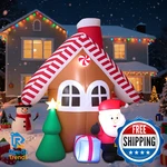 7 Christmas Inflatable Candy House With Santa Claus, Tree & Gift Box, Built-i. Fixed Price $74.01.