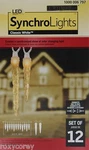 Gemmy Lightshow Led Synchrolights Classic White Icicle Set Of 12 Nib. Fixed Price $34.99.