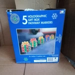 Kmart: Trim Home 5 Holographic Gift Box Pathway Markers In * Tested. Fixed Price $35.00.