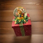 Christmas Teddy Holiday Snow Globe Trinket Gift Box Kirkland Reversible Top. Fixed Price $32.00.