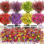 Shareconn 24 Bundles Artificial Flowers For Outdoors Redrosypurpleyellow. Fixed Price $46.87.