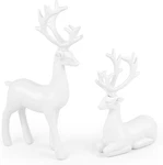 2 Pcs Christmas Resin Reindeer Figurines Elk Statues Decoration. Fixed Price $30.11.