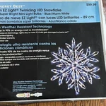 Energy Best 35 Inch Christmas Ez Light Twinkling Led Snowflake. Fixed Price $90.00.