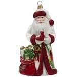 Joy To The World Glitterazzi Cardinal Santa Polish Glass Christmas Ornament. Fixed Price $89.98.