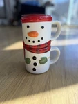 Hallmark Stackable Snowman Mug Set Christmas Holiday Winter Fun. Fixed Price $15.00.
