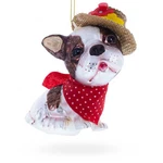 Dapper Boston Terrier In Hat Blown Glass Ornament. Fixed Price $14.55.