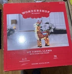 New -target Wondershop Lit Tinsel Llama Clear Bulbs 32" Tall Christmas Decor. Fixed Price $69.00.