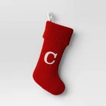 New Wondershop Initial Monogram Knit 19" Christmas Stocking Red Letters. Fixed Price $6.78.