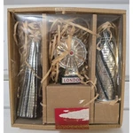3 New M&s Marks Spencer Glass Novelty Ornaments Shard London Eye Gherkin. Fixed Price $16.87.