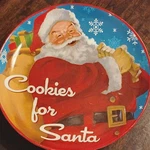 Stoneware Santa Claus Christmas Plates Set Of 2, Dishwasher & Microwave Safe. Fixed Price $25.00.