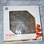Ge Silver Bethlehem Star Tree Topper With 16 Clear Lights. Fixed Price $11.00.