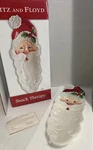Fitz & Floyd Christmas Santa Server Snack Therapy 13" Holiday Tray Ceramic Nib. Fixed Price $21.95.