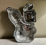 Lenox Yuletide Snowman Chip & Dip Aluminum Serveware Holiday Christmas 13" Euc. Fixed Price $24.00.