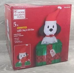 Home Accents 5FT Dog Gift Box Animated Airblown Led Inflatable New Christmas. Fixed Price $64.97.
