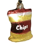Old World Bag Of Chips Christmas Ornament Blown Glass Mercks Owc Fun. Fixed Price $7.25.