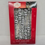 Holiday Time Shiny Silver Garland 6 Ft Length Various Size Beads. Fixed Price $6.95.