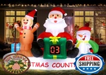 Alupssuc 10FT Christmas Inflatable Outdoor Decor W/led Countdown, Snowman, Santa. Fixed Price $113.98.