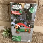 Nib Christmas Gemmy Dachshund Wiener Dog 4 Ft.wide Santa Hat Airblowninflatable. Fixed Price $59.95.