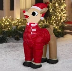 Gemmy Airblown Inflatable Rudolph The Red Nosed Reindeer W/scarf & Jacket, 4.5. Fixed Price $44.99.