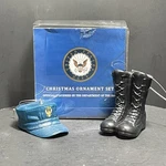 Kurt Adler Us Navy Christmas Ornaments Cap + Boots Plastic Gift. Fixed Price $12.90.