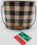 Ashland Fireside Christmas Tabletop Decor Plaid Metal Basket Black Tan. Fixed Price $24.95.