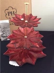 Princess House Holiday Poinsettia 3-TIERED Server Christmas #4626. Fixed Price $129.95.