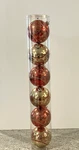 Handmade Holiday 6 Round Red & Gold 3 Shatterproof Christmas Ornaments Balls. Fixed Price $12.00.