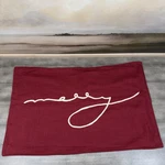 Pottery Barn Merry Lumbar Pillow Cover 16 X26 Red Ivory Christmas Holidays Nwot. Fixed Price $39.95.
