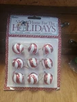 1" Mini Darice Red & White Striped Ball Christmas Ornaments New Box. Fixed Price $6.99.