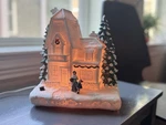 Victorian Brick Cottage 7/8" White Illuminated Christmas Valerie Parr Hill. Fixed Price $29.99.