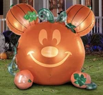 Disney Airblown 6 Mickey Mouse Emote Glow Inflatable Animated Pumpkin, Orange. Fixed Price $79.95.