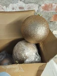 6" Gold Glitter Christmas Ball Ornament Set Of Holiday Tree Decor Sparkling. Fixed Price $12.40.