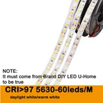 Diy Led U-home High Cri Ra 97+ SMD5630 Strip Daylight White 5600K. Fixed Price $33.11.