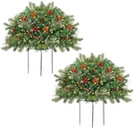 Enven Outdoor Christmas Tree Frosted Urn Filler 2 Set, Pre-lit Artificial Xmas. Fixed Price $86.99.