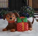 Home Accents Christmas Dachshund Dog W/ Presents Inflatable 4 Ft Led Gemmy New. Fixed Price $36.44.