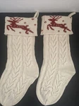 Limbridge Christmas Stockings, 2 Pack 18 Inches Knitted Reindeer Santa. Fixed Price $12.99.