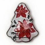 Vtg Celebrations 10" Poinsettia Christmas Tree Plate Hand Carved Painted. Fixed Price $19.99.