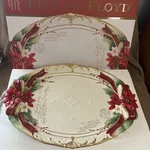 Stunning Huge Fitz And Floyd Cardinal Christmas Centerpiece Platter New Open Box. Fixed Price $79.99.