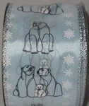 Christmas Holiday Indoor Polar Bear Family Wire-edged Northern Lights Ribbon. Fixed Price $19.77.