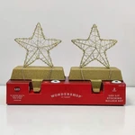 2PC Wondershop Gold Star Stocking Holder Led Light Xmas Christmas Hanger Battery. Fixed Price $19.99.