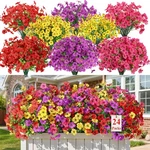 Alupssuc 24 Bundles Artificial Flowers For Outdoors Decoration, Uv Resistant .... Fixed Price $27.52.