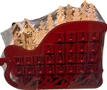 Ashland Wooden Advent Calendar Santa Sleigh Shape Countdown To Christmas. Fixed Price $63.00.