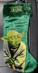 Disney Star Wars Kurt Adler Yoda Christmas Stocking Green Satin & Faux Fur. Fixed Price $6.99.