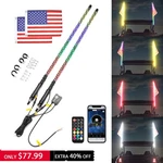 Pair 3FT Spiral Led Whip Lights Rgb Remote+app Control Antenna Chase For Rzr X3. Fixed Price $119.99.