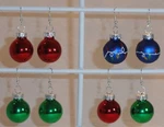 Festive Red Green Blue Holiday Earrings Glass Ball Christmas Ornaments Lights. Fixed Price $16.99.