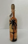 Hand-painted Glass Bottle Palm Tree Sunset Design 13. Fixed Price $11.99.
